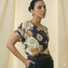 LIVA Nautical Vintage Chain Carriage Chiffon Blouse