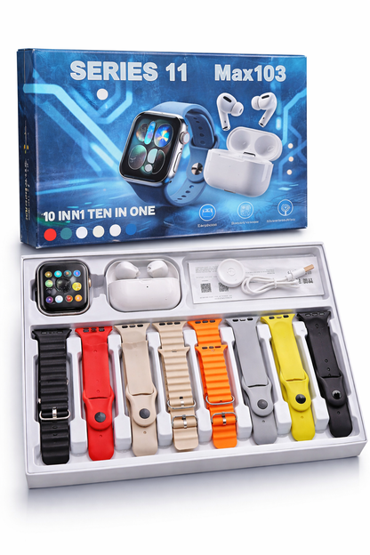 10-in-1 Smartwatch with Wireless Earbuds Combo