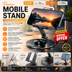 Adjustable Table Stand for Mobile & Tablet | Foldable Desk Phone Holder | Anti-Slip Base