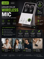 BX-18 Wireless Lavalier Collar Microphone | Bluetooth Mic | Clear Voice Recording