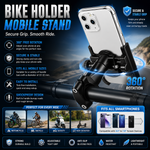 Bike Mobile Holder Stand | 360° Rotation | Anti-Slip Grip | Universal Motorcycle Mount