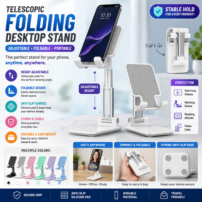 Foldable Mobile Stand Adjustable Desktop Phone Holder