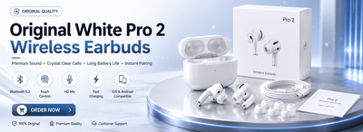 🎧 Black AirPods Pro 2 Wireless Bluetooth Earbuds with Charging Case