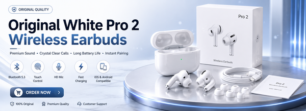 🎧 Black AirPods Pro 2 Wireless Bluetooth Earbuds with Charging Case