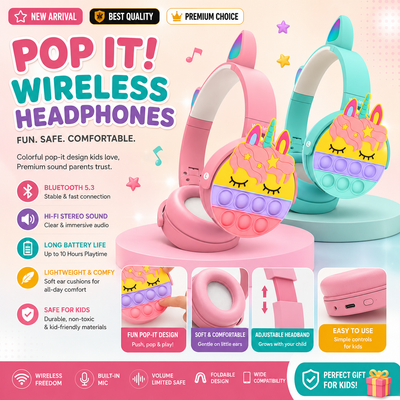 CT-950 Unicorn Bluetooth Headphones | LED Cat Ear Wireless Headset