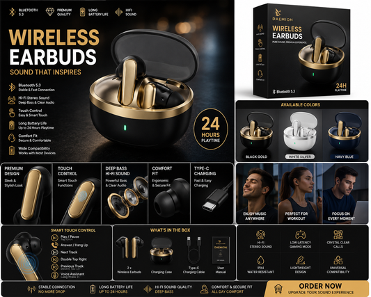 Powerlink Sonic TWS Wireless Earbuds | ANC & ENC Bluetooth Earbuds