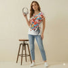Colorful Butterfly Seashell T-Shirt Graphic Print Summer Tee
