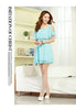 Cut Shoulder Chiffon Summer Dress Faux Twinset Casual Style