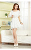 Cut Shoulder Chiffon Summer Dress Faux Twinset Casual Style