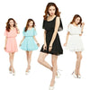 Cut Shoulder Chiffon Summer Dress Faux Twinset Casual Style