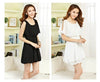 Cut Shoulder Chiffon Summer Dress Faux Twinset Casual Style