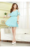 Cut Shoulder Chiffon Summer Dress Faux Twinset Casual Style