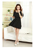 Cut Shoulder Chiffon Summer Dress Faux Twinset Casual Style