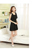Cut Shoulder Chiffon Summer Dress Faux Twinset Casual Style