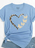 Cute Flower Heart Printed T Shirt Women Summer Top
