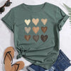 Cute Heart DTF Printed T Shirt Women Summer Top