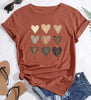 Cute Heart DTF Printed T Shirt Women Summer Top