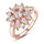 Floral Crystal Statement Ring Women Sunflower Gemstone