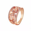 Floral Gold Plated Ring Women CZ Butterfly Statement