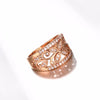 Floral Gold Plated Ring Women CZ Butterfly Statement