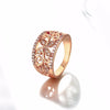 Floral Gold Plated Ring Women CZ Butterfly Statement