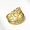 Floral Gold Plated Ring Women CZ Butterfly Statement