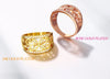 Floral Gold Plated Ring Women CZ Butterfly Statement