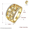 Floral Gold Plated Ring Women CZ Butterfly Statement