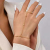 Gold Finger Bracelet Hand Chain Adjustable Ring Pack of 2
