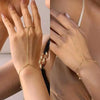 Gold Finger Bracelet Hand Chain Adjustable Ring Pack of 2