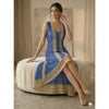 Hand Knitted High Low Party Dress Gold Trim Mesh Gown