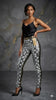 Sequin Checkered High Rise Leggings Metallic Slim Fit