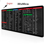 Extra Large Keyboard Mouse Mat – Shortcut Key Pattern Non-Slip Desk Pad 900×400mm