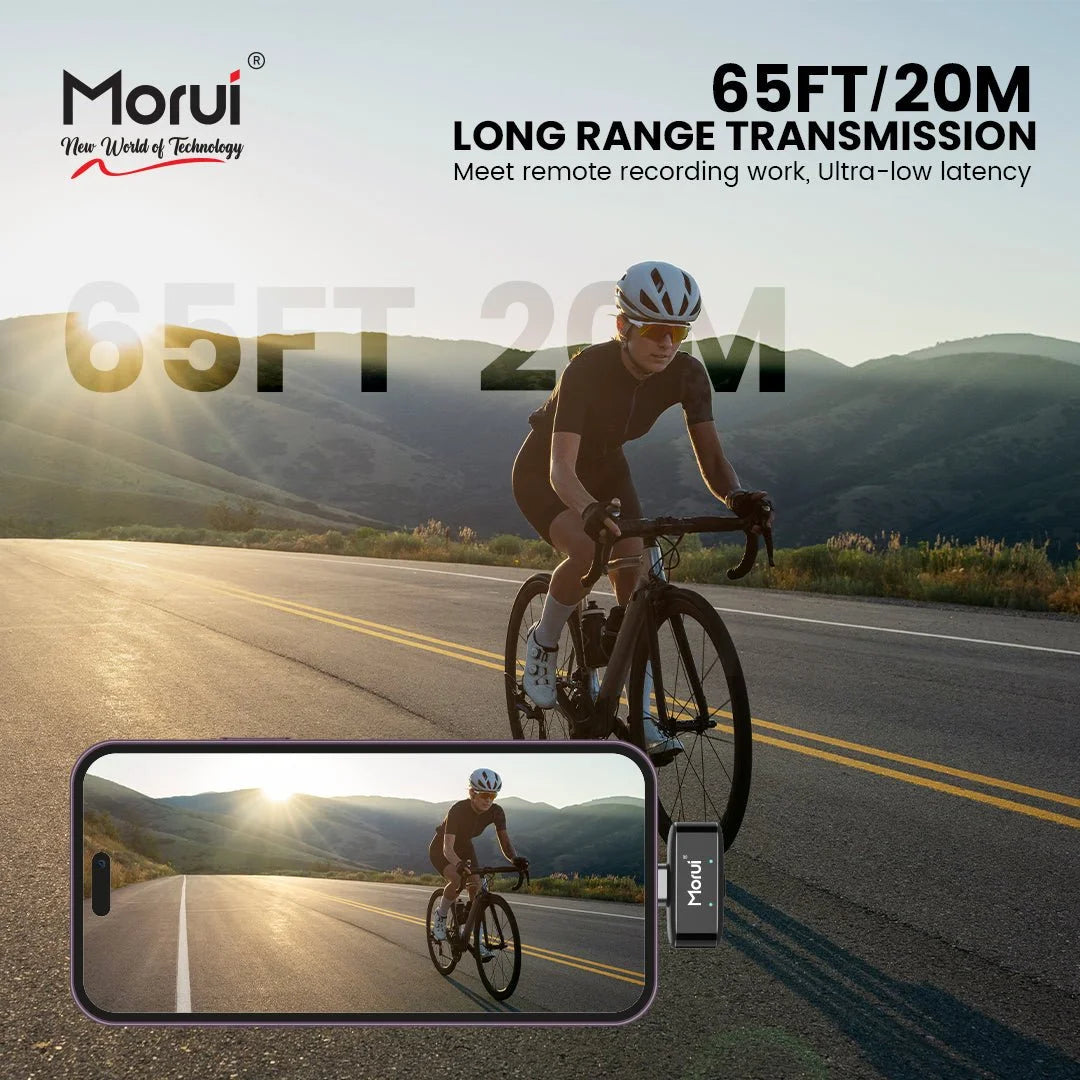 Morui GM-X13 ANC Dual Wireless Microphone | 2.4GHz Lavalier Mic with LED Charging Case