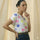 LIVA Neon Lip Print Chiffon Blouse Short Sleeve Women