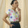 LIVA Neon Lip Print Chiffon Blouse Short Sleeve Women