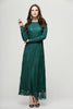 Vintage Lace Long Sleeve Maxi Kaftan Dress Women