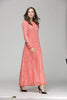 Vintage Lace Long Sleeve Maxi Kaftan Dress Women