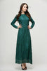 Vintage Lace Long Sleeve Maxi Kaftan Dress Women