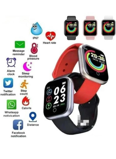 Red Silicone Smartwatch | Bluetooth 5 Water Resistant Watch