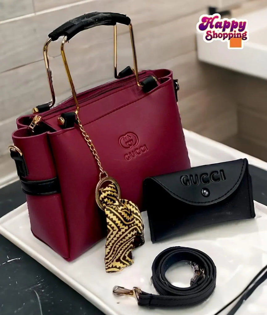 Style Handbag Set | Navy Blue Mustard Bag with Scarf