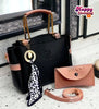 Style Handbag Set | Navy Blue Mustard Bag with Scarf