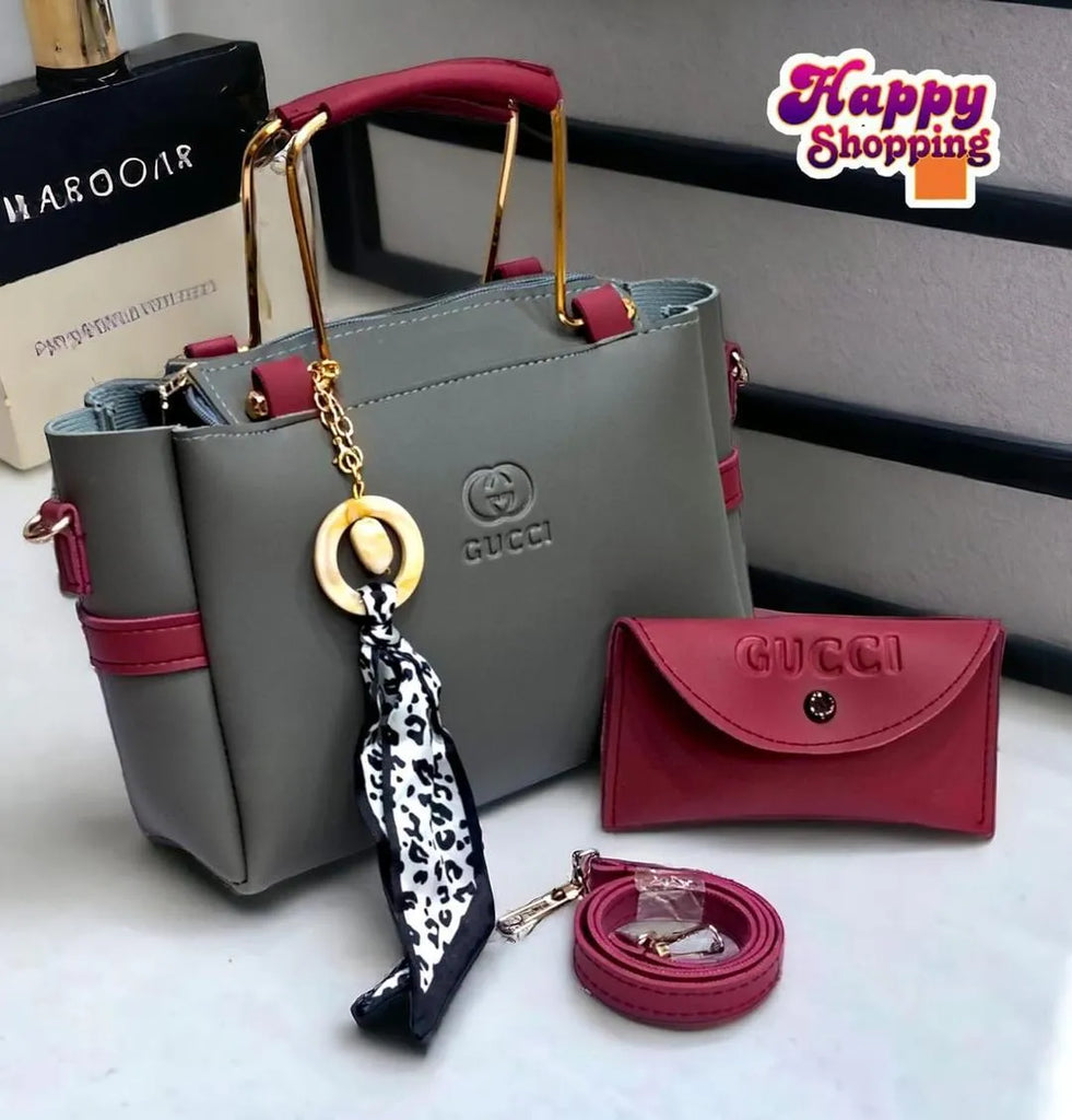 Style Handbag Set | Navy Blue Mustard Bag with Scarf