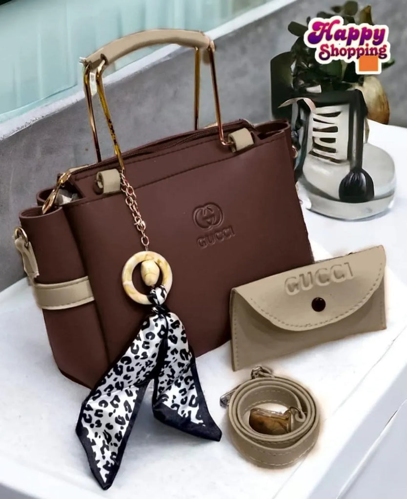 Style Handbag Set | Navy Blue Mustard Bag with Scarf