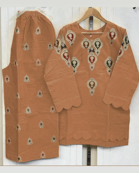 Cotton Embroidered 2 Piece Shirt & Flapper Set | Women Dress