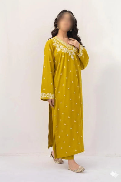 2 Piece Unstitched Embroidered Suit | Women Dress Fabric