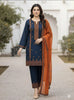 Blue Embroidered Lawn Suit 3 Piece | Women Dress with Dupatta