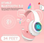 Cat Ear LED Headphones | Multicolor Wireless Headphones for Teens