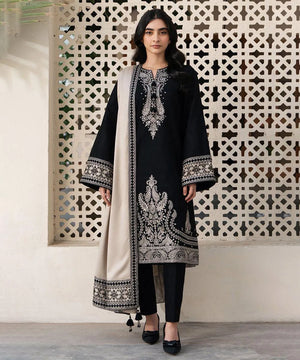 Black Embroidered Lawn Suit 3 Piece | Women Suit with Dupatta