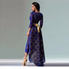 Women Vintage Lace Maxi Dress Elegant Slim Evening Party